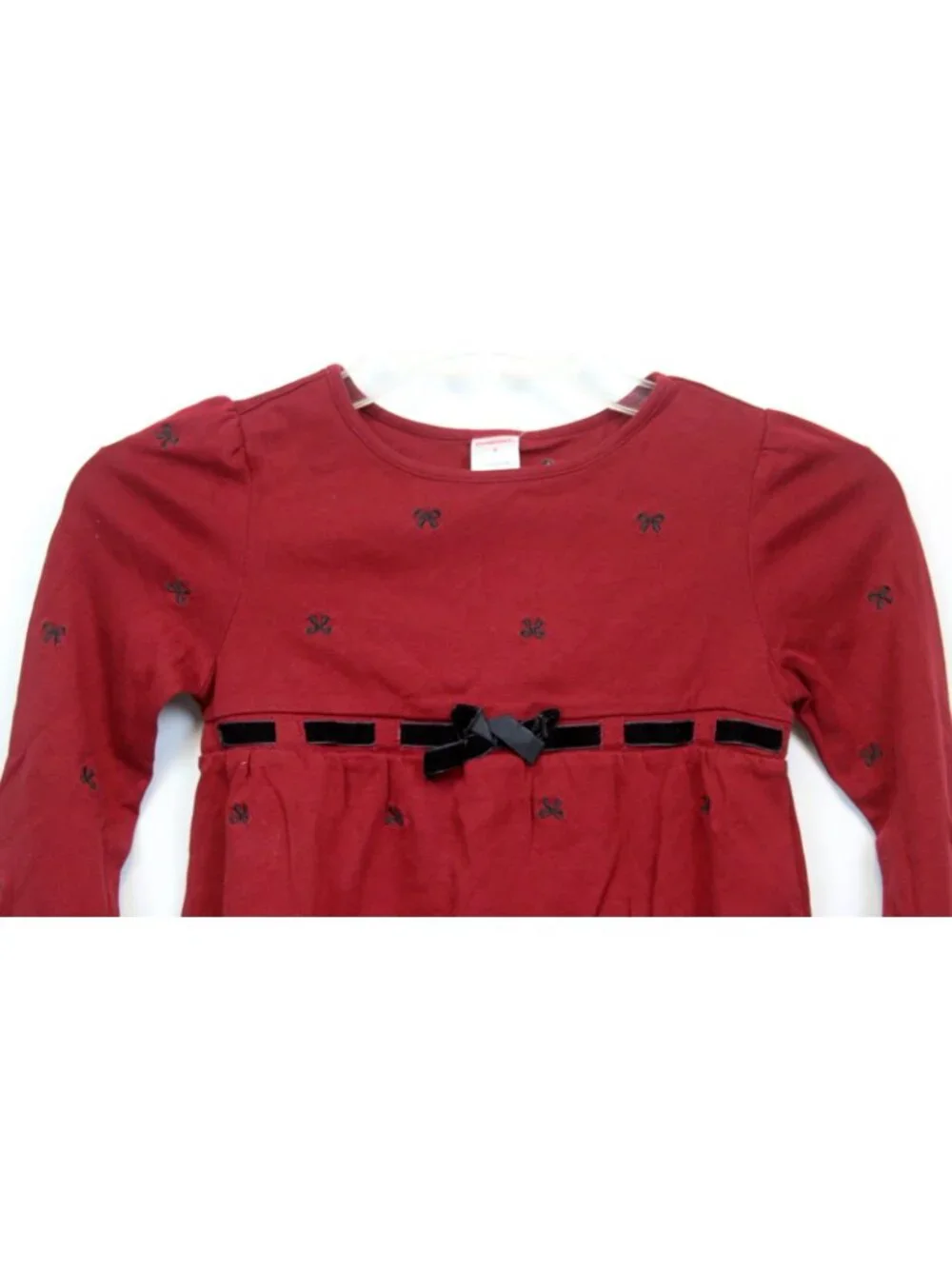 2006 Gymboree Holiday Portrait Red Shirt sz 6 Bows Velvet Ribbon new Xmas Party